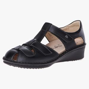 Finn Comfort Sandals Womens UK 4.5 D Funen Fisherman Casual Black B004 US 7 7.5